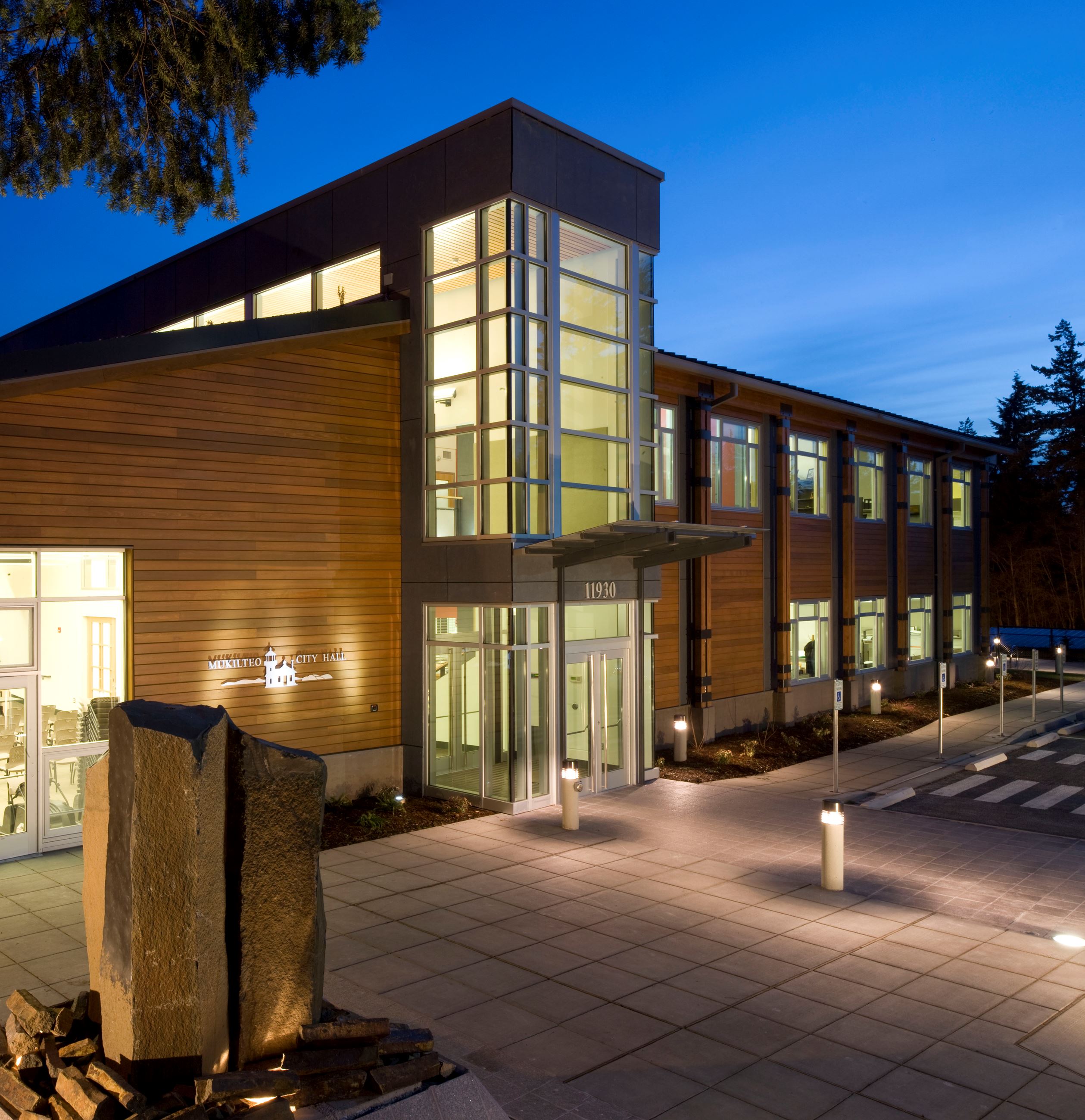 City Hall Shines at Night