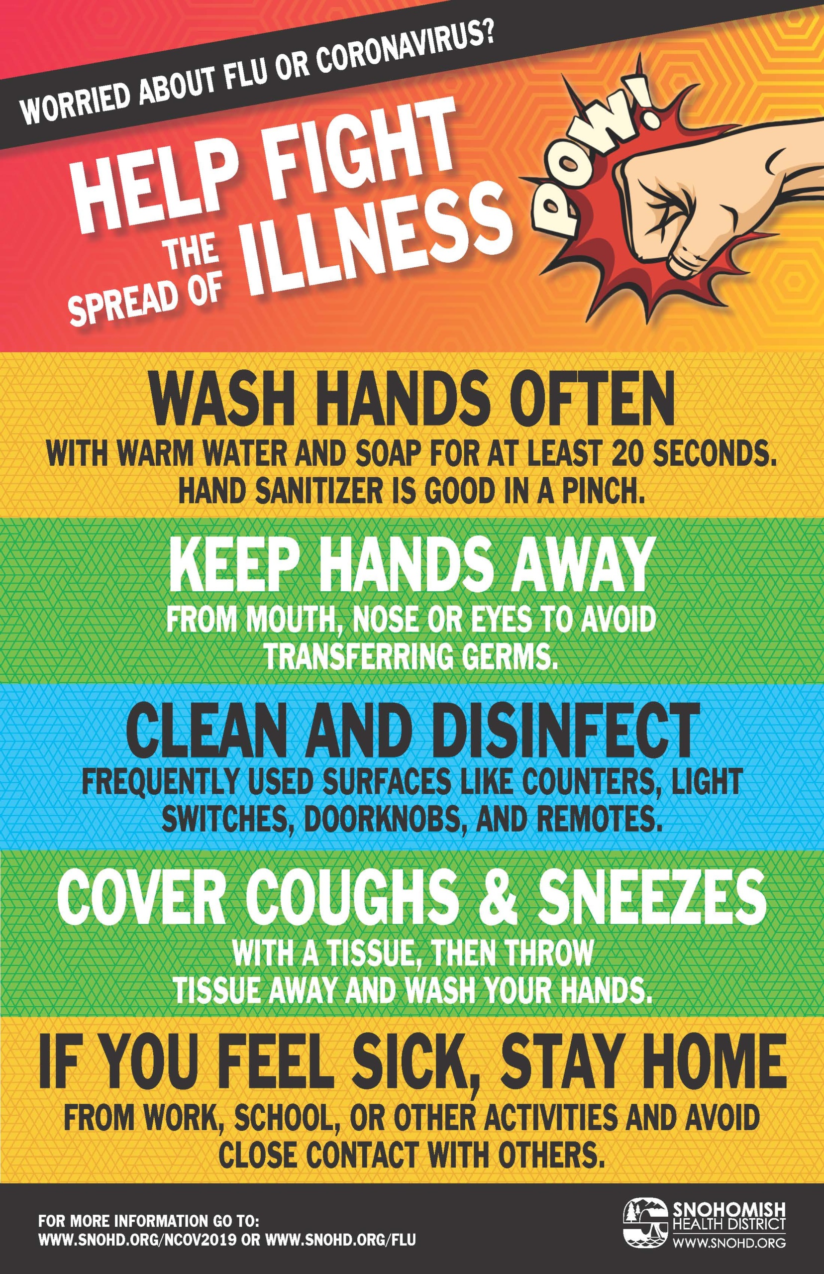 Stop the Spread of Illness Poster from Snohomish Health District